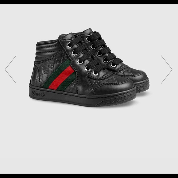 Gucci Leather High Top with web - Picture 3 of 4